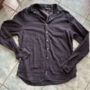 Men’s Fender Guitar Rock and Roll Religion Black Long Sleeve Dress Shirt